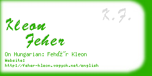kleon feher business card